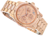 Michael Kors Runway Chronograph Rose Gold Dial Rose Gold Steel Strap Watch For Women - MK7324