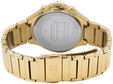 Tommy Hilfiger Eve Chronograph Quartz White Dial Gold Steel Strap Watch For Women - 1782278