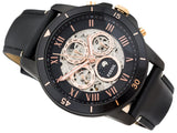 Fossil Grant Sport Automatic Skeleton Black Dial Black Leather Strap Watch for Men - ME3138