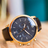 Fossil Neutra FS5763 men's watch with gold case and black dial