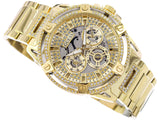 Guess Queen Quartz Gold Dial Gold Steel Strap Watch For Men - GW0497G2