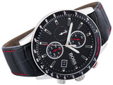 Hugo Boss Rafale Chronograph Black Dial Black Leather Strap Watch For Men - 1513390