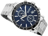 Hugo Boss Rafale Quartz Blue Dial Silver Steel Strap Watch for Men - 1513510