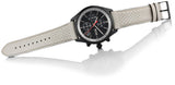 Hugo Boss Grand Prix Chronograph Black Dial Grey Leather Strap Watch for Men - 1513562