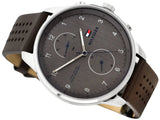 Tommy Hilfiger Chase Quartz Brown Dial Brown Leather Strap Watch for Men - 1791579