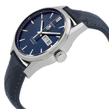 Tag Heuer Carrera Calibre 5 Automatic Blue Dial Blue Leather Strap Watch for Men - WAR201E.FC6292