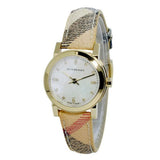 Burberry The City Diamonds Mother of Pearl Dial Brown Leather Strap Watch for Women - BU9226