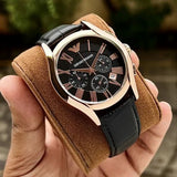 Emporio Armani Chronograph Brown Dial Brown Leather Strap Watch For Men - AR1701