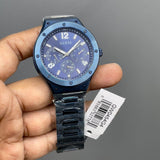 Guess Scope Multifunction Blue Dial Blue Steel Strap Watch for Men - GW0454G4