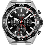 Hugo Boss Energy Chronograph Black Dial Silver Steel Strap Watch For Men - 1513971