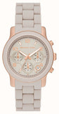 Michael Kors Runway Chronograph Grey Dial Grey Silicone Strap Watch For Women - MK7386