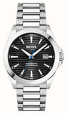 Hugo Boss Strike Black Dial Silver Steel Strap Watch for Men - 1514170