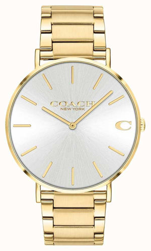 Coach Charles Silver Dial Gold Steel Strap Watch for Men - 14602430