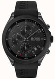 Hugo Boss Velocity Black Dial Black Rubber Strap Watch for Men - 1513720