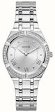 Guess Cosmo Diamonds Silver Dial Silver Steel Strap Watch For Women - GW0033L1