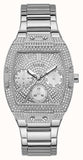 Guess Raven Diamonds Silver Dial Silver Steel Strap Watch for Women - GW0104L1