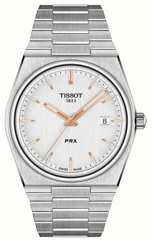 Tissot PRX Quartz Silver Dial Silver Steel Strap Watch for Men - T137.410.11.031.00