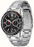 Hugo Boss Rafale Chronograph Black Dial Silver Steel Strap Watch for Men - 1513509