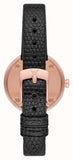 Emporio Armani Rosa Two Hand Black Dial Black Leather Strap Watch For Women - AR11493