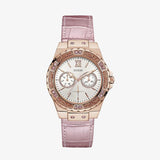 Guess Limelight Quartz Analog White Dial Pink Leather Strap Watch For Women - W0775l3