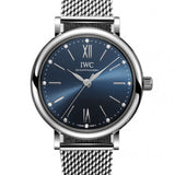 IWC Portofino Automatic Blue Dial Silver Mesh Bracelet Watch for Women - IW357404