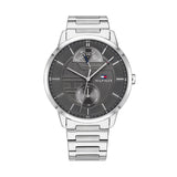 Tommy Hilfiger Hunter Grey Dial Silver Steel Strap Watch for Men - 1791608