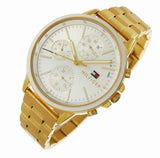 Tommy Hilfiger Carly White Dial Gold Steel Strap Watch for Women - 1781786