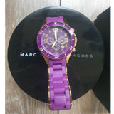 Marc Jacobs Rock Chronograph Purple Dial Purple Silicone Strap Watch for Women - MBM2576