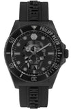 Philipp Plein The $kull Diver Black Dial Black Stainless Steel Strap Watch For Men- PWOAA0922