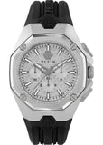 Philipp Plein Octagon Silver Dial Black Silicone Strap Watch for Men  - PWTBA0123