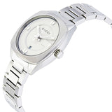 Gucci GG2570 White Dial Silver Steel Strap Watch For Women - YA142502