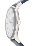 Emporio Armani Renato White DIal Blue Leather Strap Watch For Men - AR11119