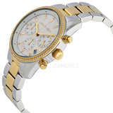 Michael Kors Ritz White Dial Two Tone Steel Strap Watch for Women - MK6474