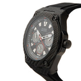 Guess Legacy Black Dial Black Rubber Strap Watch For Men - W1048G2