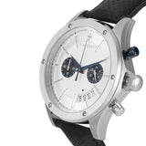 Maserati Circuito Chronograph Analog White Dial Black Leather Strap Watch for Men - R8871627005