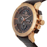 Maserati Ingegno Chronograph Brown Dial Brown Leather Strap Watch For Men - R8871619001