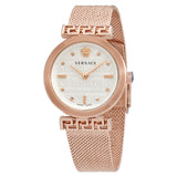 Versace Meander White Dial Rose Gold Mesh Bracelet Watch for Women - VELW00620