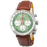 Breitling Navitimer B01 Chronograph 41 Green Dial Brown Leather Strap Watch for Men - AB0139211L1P1