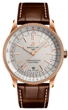 Breitling Navitimer Automatic 41 Silver Dial Brown Leather Strap Watch for Men - R17326211G1P1