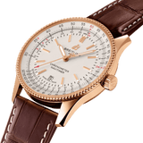 Breitling Navitimer Automatic 41 Silver Dial Brown Leather Strap Watch for Men - R17326211G1P1