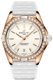 Breitling Super Chronomat Automatic 38 Origins Diamonds White Dial White Rubber Strap Watch for Women - R17356531G1S1