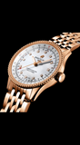 Breitling Navitimer Automatic 35 White Mother of Pearl Dial Rose Gold Steel Strap Watch for Men - R17395211A1R1