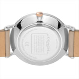 Coach Perry Silver Dial Light Brown Leather Strap Watch for Women - 14503119