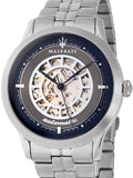 Maserati Ricordo Automatic Skeleton Silver Dial Silver Steel Strap Watch For Men - R8823133005