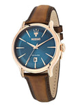 Maserati Epoca Blue Dial Brown Leather Strap Watch For Men - R8851118001