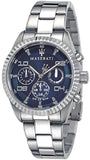 Maserati Competizione Blue Dial Silver Steel Strap Watch For Men - R8853100011