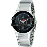 Maserati Potenza Black Dial Silver Steel Strap Watch For Men - R8853108001