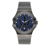 Maserati Potenza Quartz Blue Dial Grey Mesh Bracelet Watch For Men - R8853108005