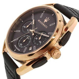 Maserati Trimarano Chronograph Black Dial Leather Strap Watch For Men - R8871632002