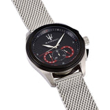 Maserati Traguardo Black Dial Silver Mesh Bracelet Watch For Men - R8873612005